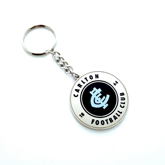 AFL CARLTON ROUND KEYRING