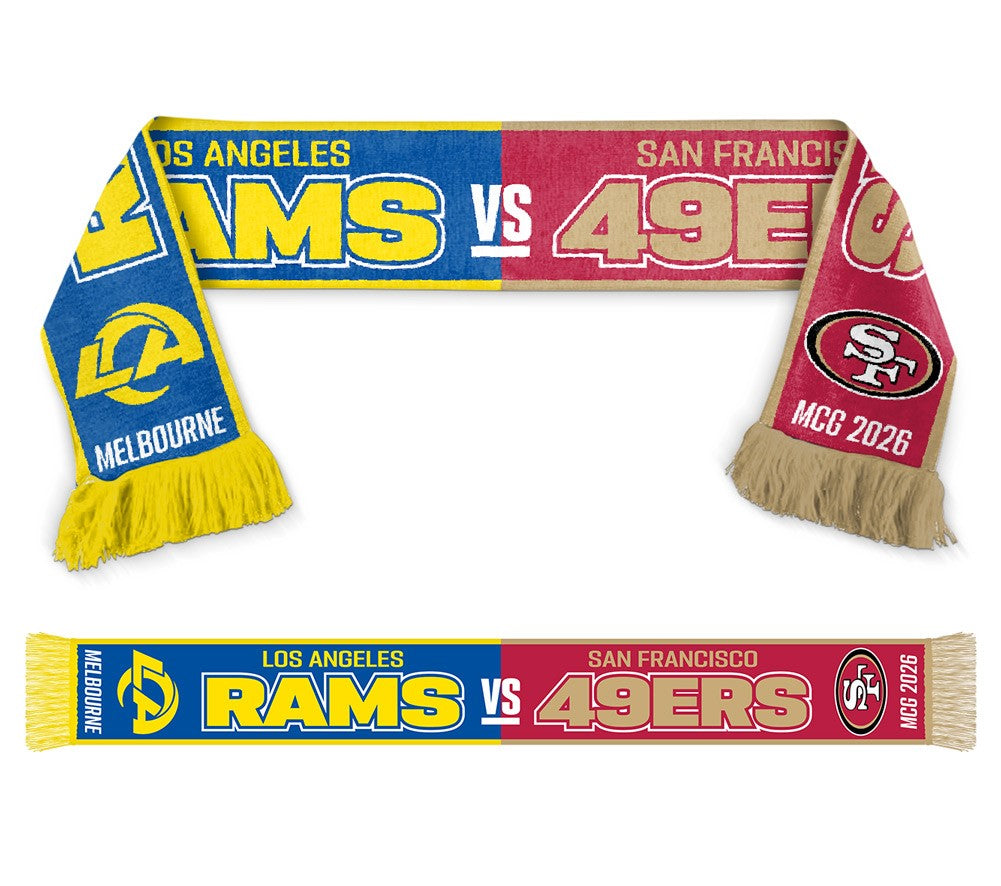 Official 49ers & Rams Melbourne Game 2026 NFL Supporter Scarf
