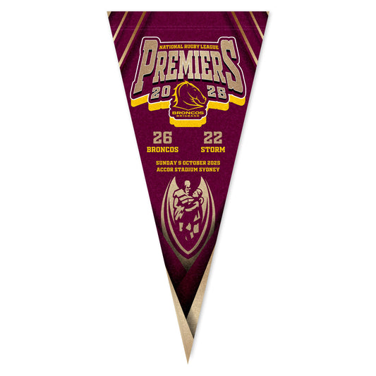 NRL Brisbane Broncos 2025 Premiers Pennant