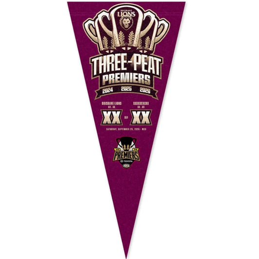 Brisbane Lions 2026 Premiers Score Felt Pennant