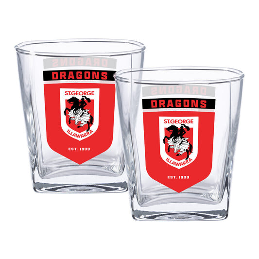 St George Dragons Set of 2 Spirit Glasses
