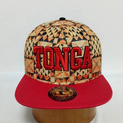 Tonga Snapback Cap Tapa Red