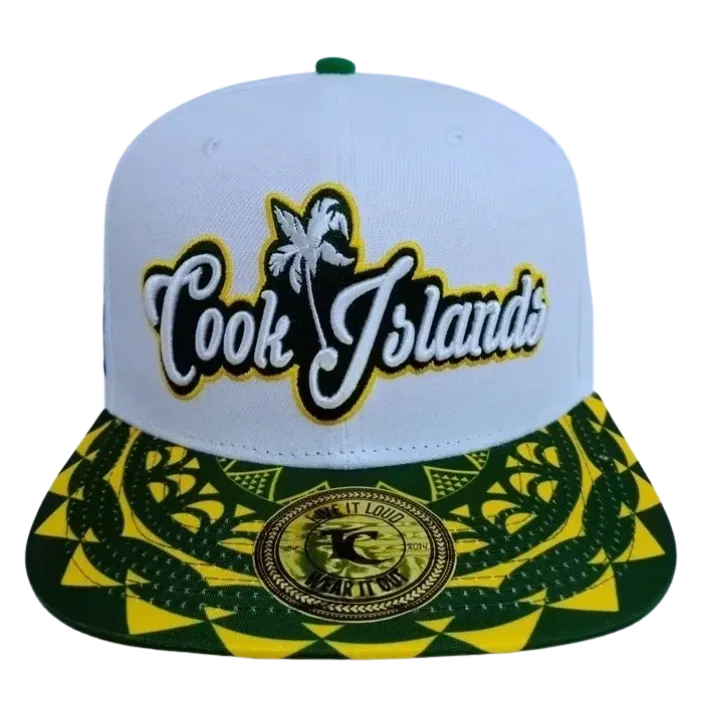 Cook Islands Snapback Cap Green Yellow