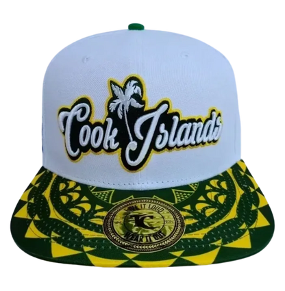 Cook Islands Snapback Cap Green Yellow