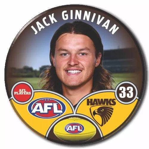 2024 Hawthorn Player Badge - Jack Ginnivan