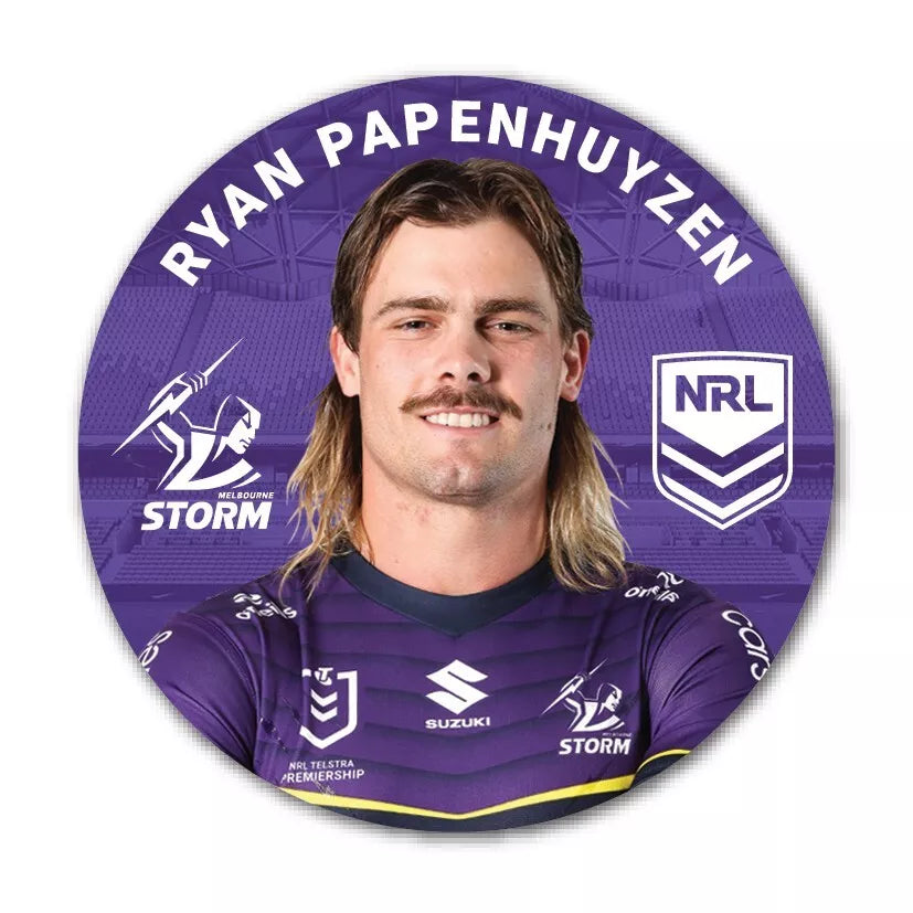 New In Store NRL Melbourne Storm Ryan Papenhuyzen Player Badge