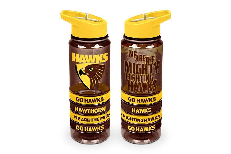 Hawthorn Hawks Tritan Drink Bottle with Wrist Bands