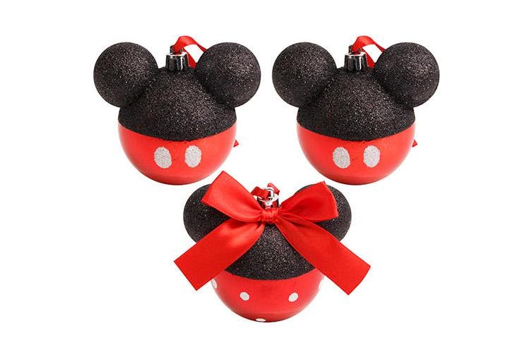 Mickey and Minnie mouse Christmas Baubles