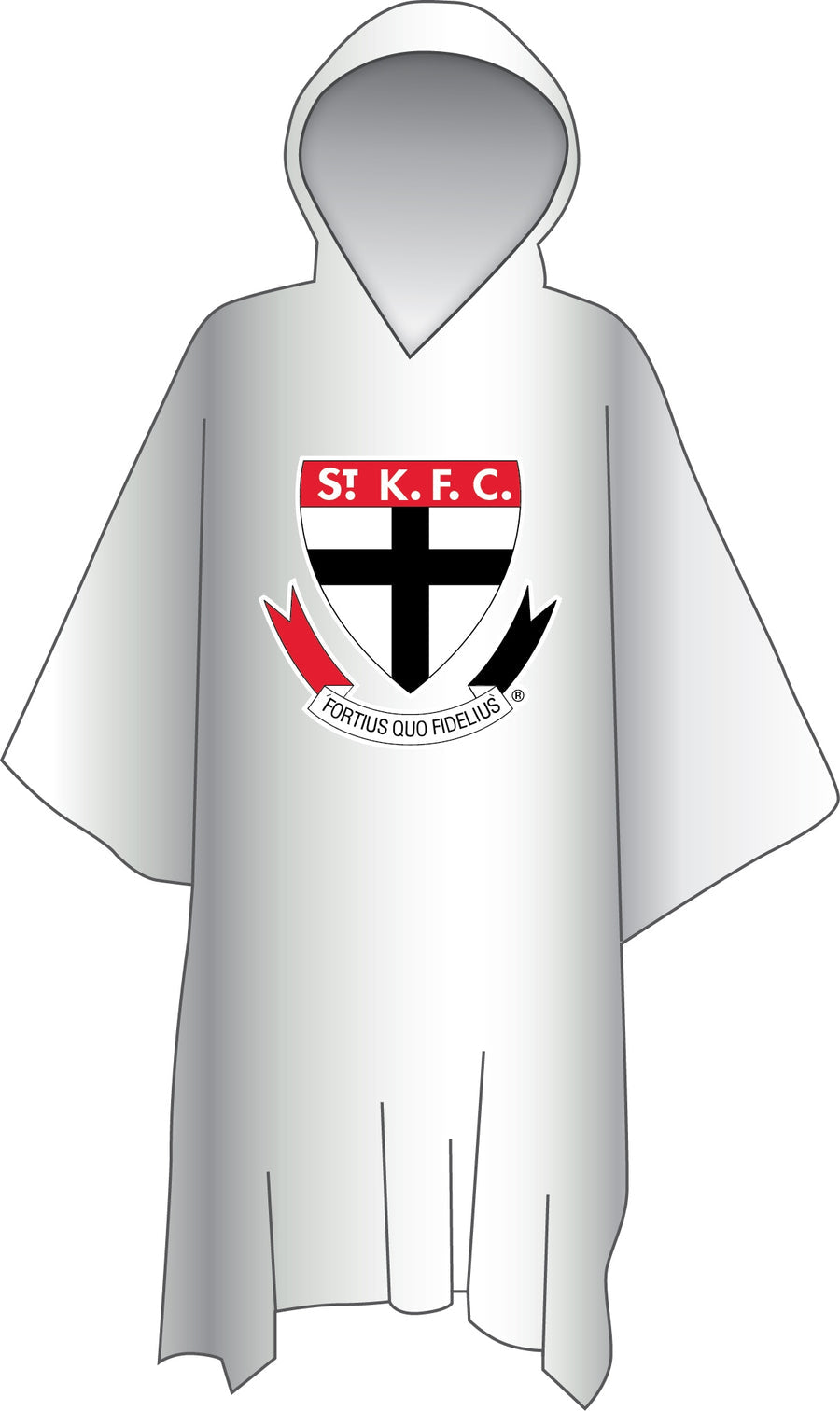 St Kilda Saints Official AFL Logo Plastic Poncho Rain Coat & Hood