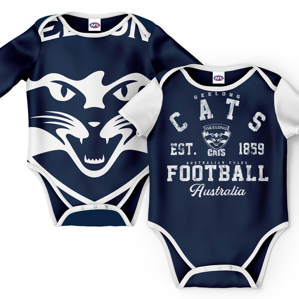 Geelong Cats AFL 2pc Bodysuit Gift Set