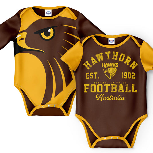 Hawthorn Hawks AFL 2pc Bodysuit Gift Set