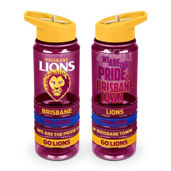 Brisbane Lions Tritan Sports Bottle with Wrist Bands