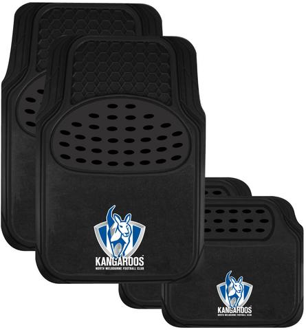 Car Floor Mats AFL - North Melbourne Kangroos - Set Of 4 - Universal Size Fit