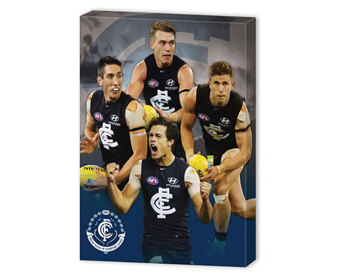 Carlton Blues AFL Wall Canvas Patrick Cripps, Jack Silvagni, Jacob Weitering, Marc Murphy