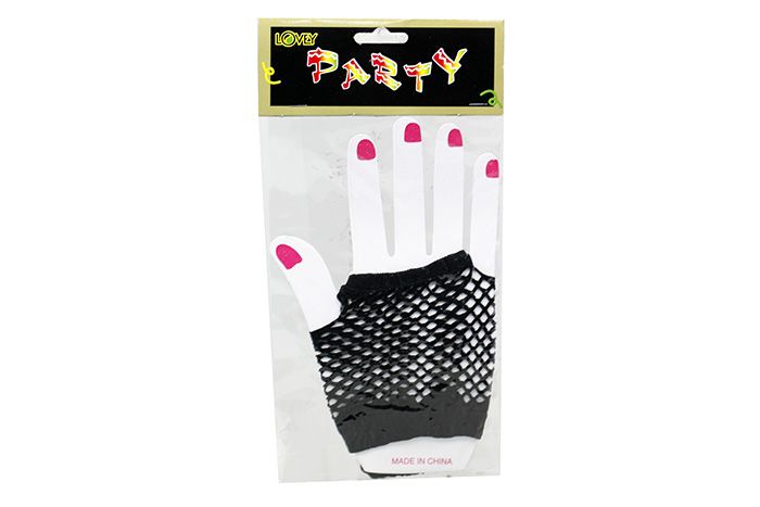 Glove - Black Short Fingerless (Fishnet)