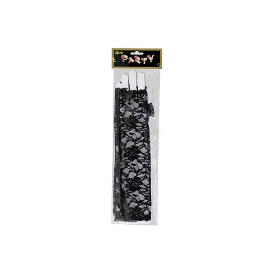 Glove - Black Long Fingerless (Fishnet)
