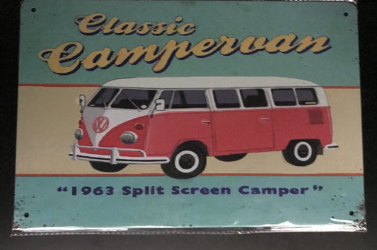 VW Combl 1963 split Screen Camper Metal Sign