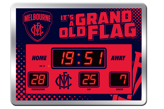 Melbourne Demons AFL Glass Scoreboard LED Clock