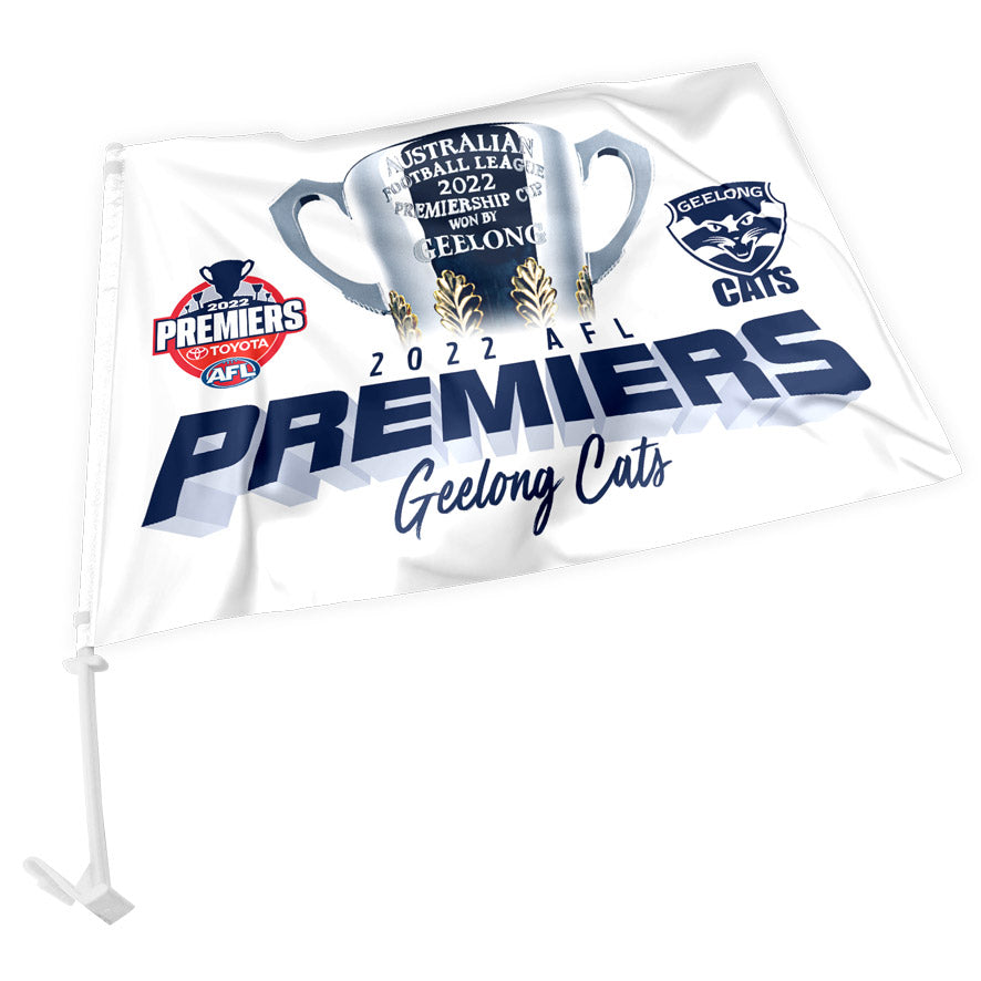 STOCKTAKE SALE           2022 Geelong Cats Premiers Car Flag