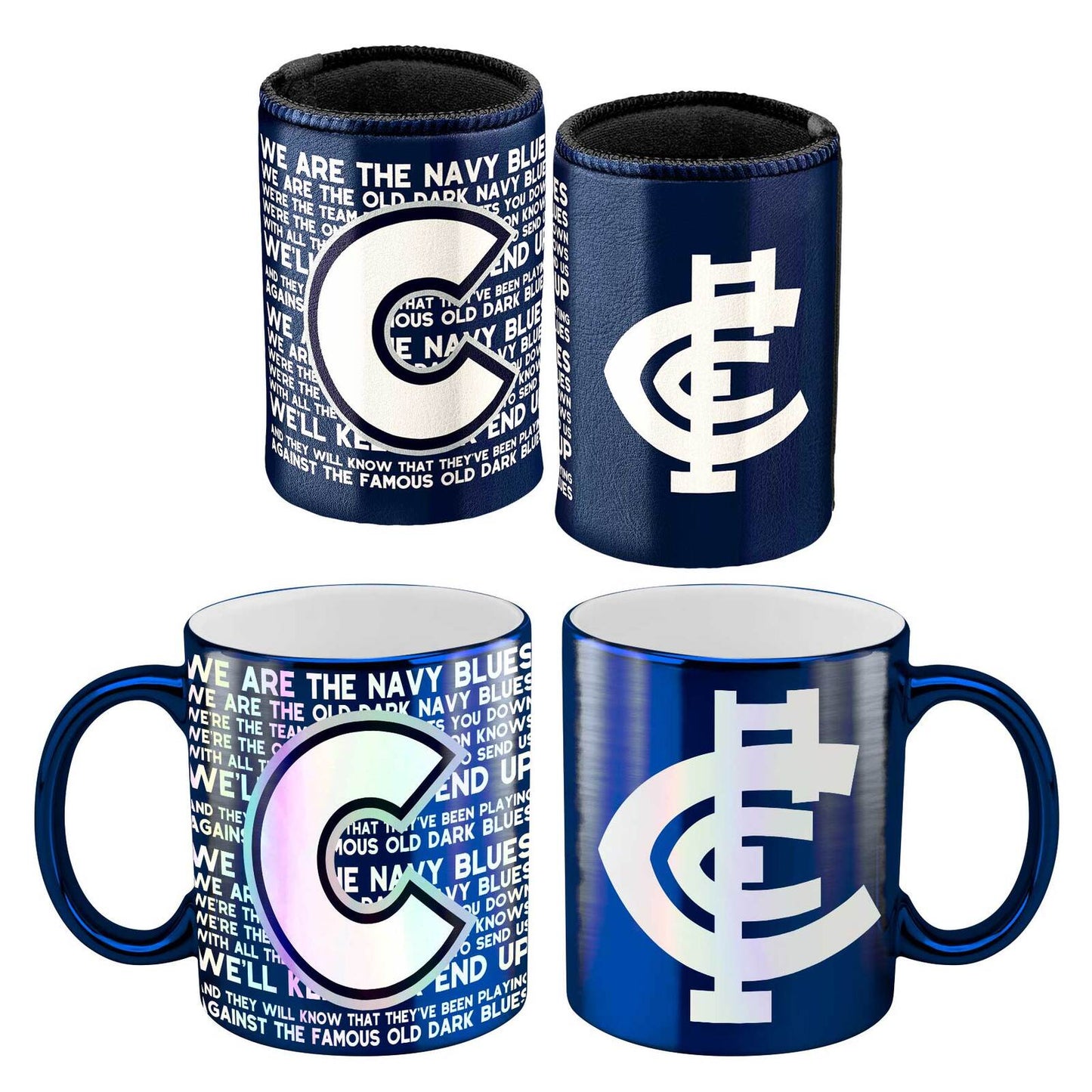 Carlton Blues Metallic Can Cooler and Mug Gift Pack