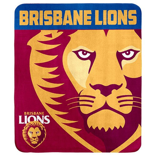 Brisbane Lions Polar Fleece Throw Rug