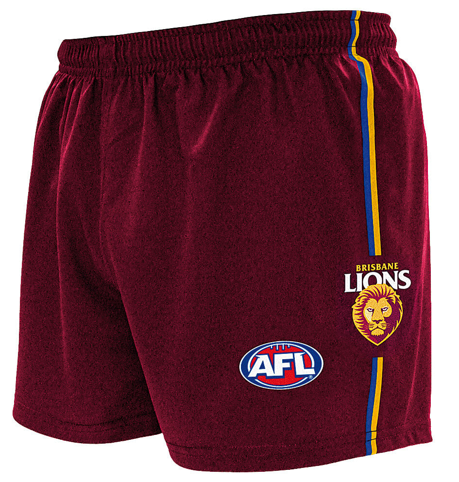 Brisbane Lions Adults Replica Logo Footy Shorts