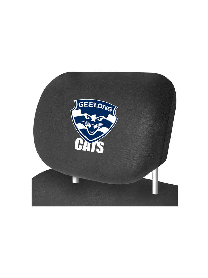 Geelong Cats AFL Car Head Rest Cover Set Of Two Covers