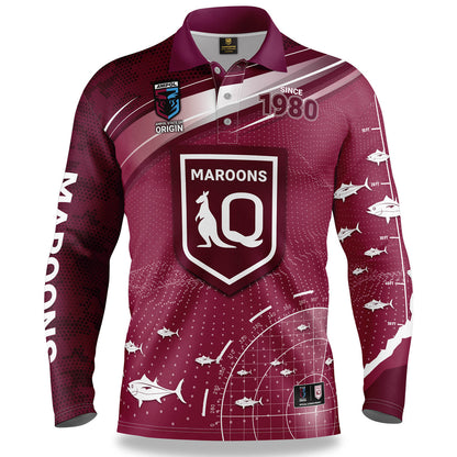 QLD Maroons "Fish Finder" Fishing Shirt