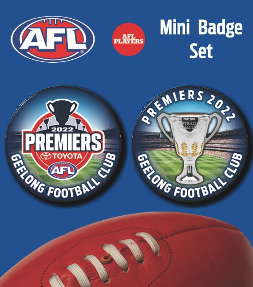 STOCKTAKE SALE           2022 AFL Premiership Geelong Cats Mini Badge Set