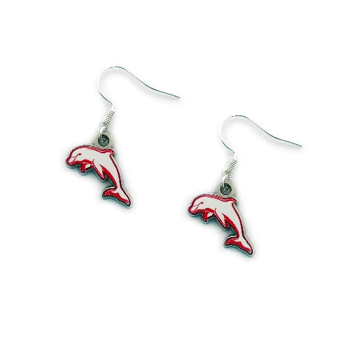 Dolphins Logo Earrings Official NRL