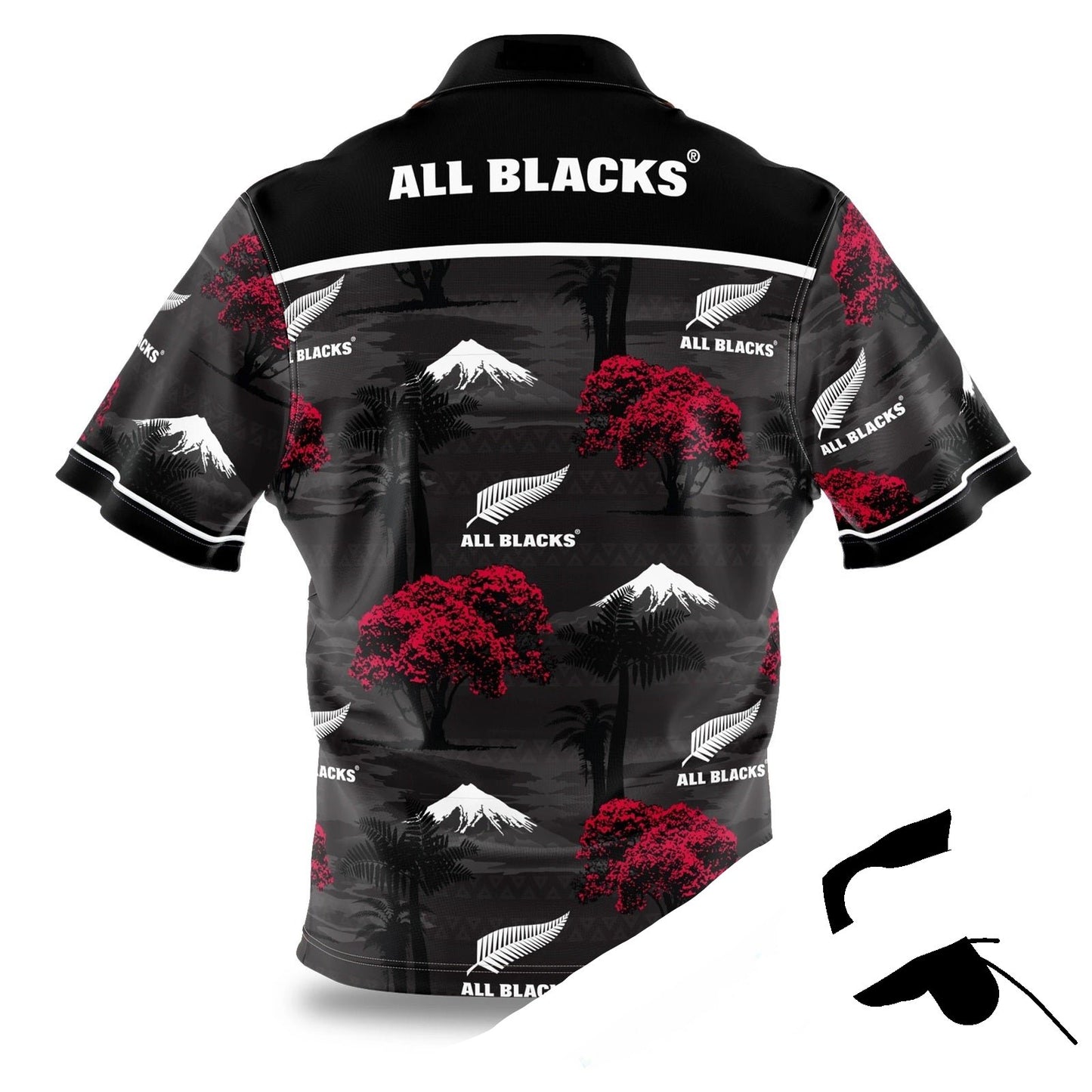 NZ All Blacks 'Pohutukawa' Hawaiian Shirt