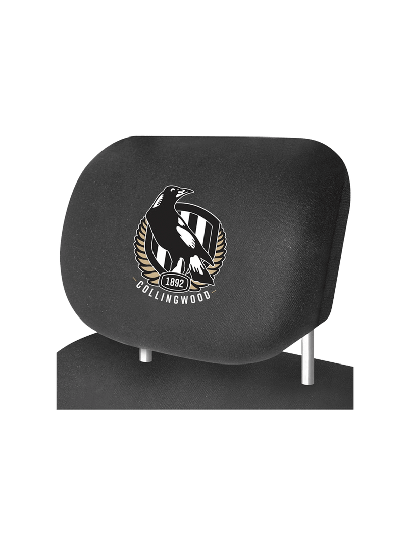 Collingwood Magpies AFL Car Head Rest Cover Set Of Two Covers