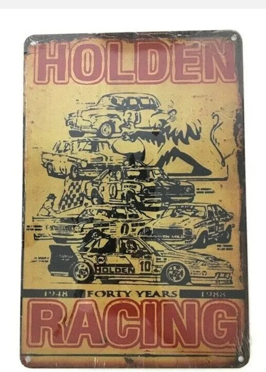 Holden 40 Years Racing Tin Sign