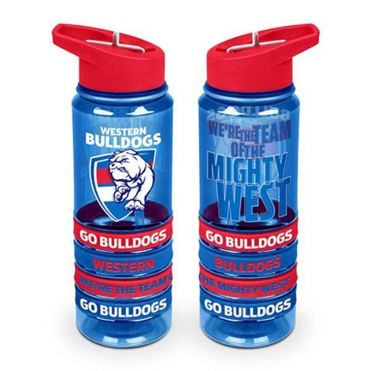 Western Bulldogs Tritan Drink Bottle with Wrist Bands