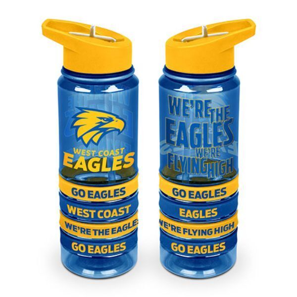 West Coast Eagles Tritan Drink Bottle with Wrist Bands