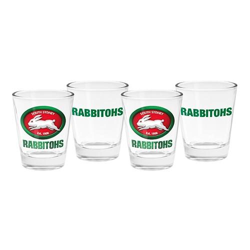 South Sydney Rabbitohs Set of 4 Shot Glasses