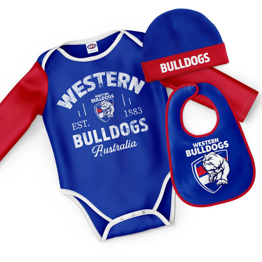 Western Bulldogs 3pc baby set