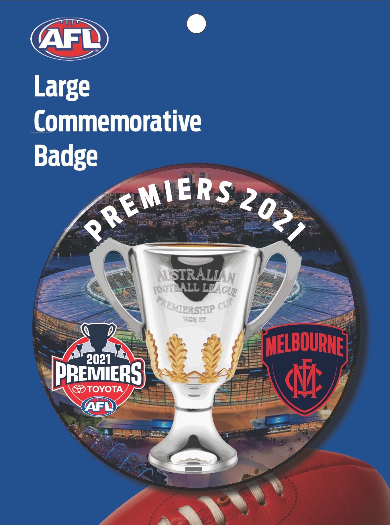 STOCKTAKE SALE            2021 AFL Premiership Melbourne Demons Large Badge