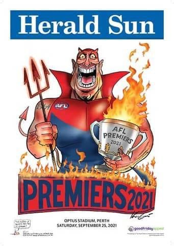 STOCKTAKE SALE2021 AFL Premiers Melbourne Demons Block Mount