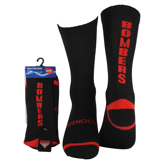 Essendon Bombers 1 Pack Crew Socks