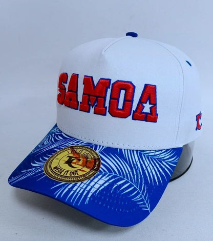 Samoa Baseball Cap White Leaf Snapback Cap