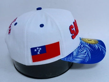 Samoa Baseball Cap White Leaf Snapback Cap