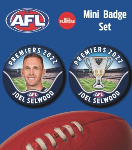 2022 AFL Geelong Player Mini Badge Set - Joel Selwood.